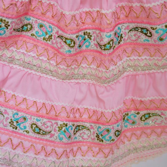 vtg 50s JEANETTES SOUTHWEST Pink Full Pleated Skirt & Top Set Swing Rockabilly 8 - Picture 14 of 15